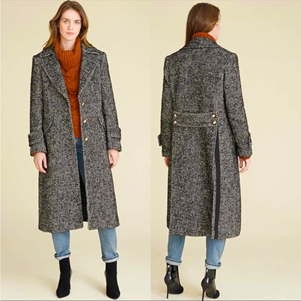 Veronica Beard Anissa Herringbone Dickey Coat SZ 4